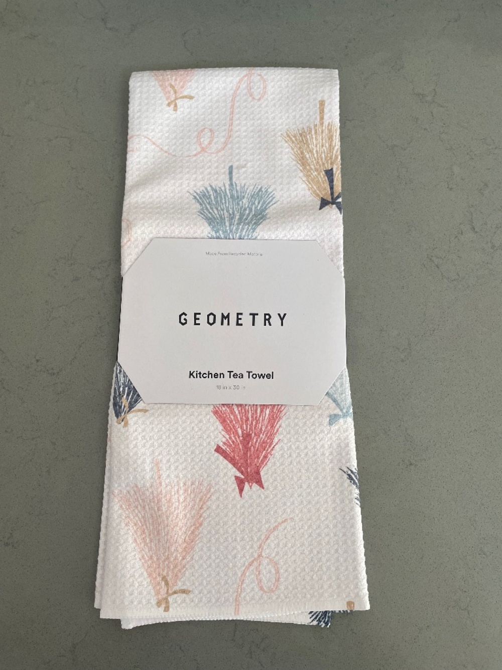Geometry Kitchen Tea Towel- Winter Wonderland Print Made from Recycled Material